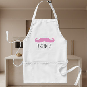 Funny pink mustache apron for men women and kids schürze