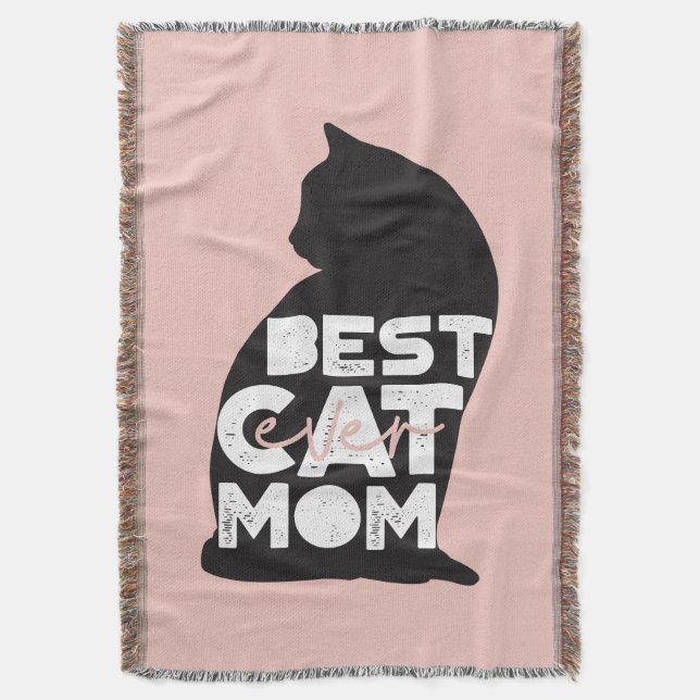 Funny Pink Mutter Tag Beste Katze Mama je Decke (Vorderseite Vertikal)