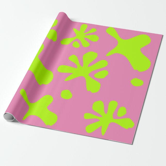 Funny pink & neon grüne Schleimpilze Kinder Geschenkpapier (Ungerollt)