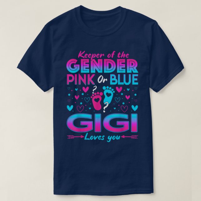 Funny Pink oder Blue Gigi Lieben Sie Geschlecht of T-Shirt (Design vorne)