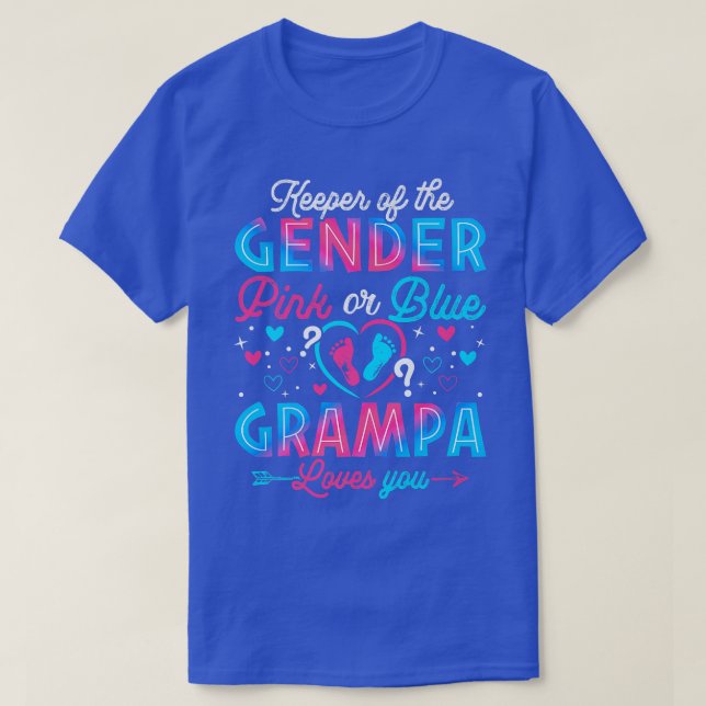 Funny Pink oder Blue Grampa Lieben Sie Geschlecht  T-Shirt (Design vorne)
