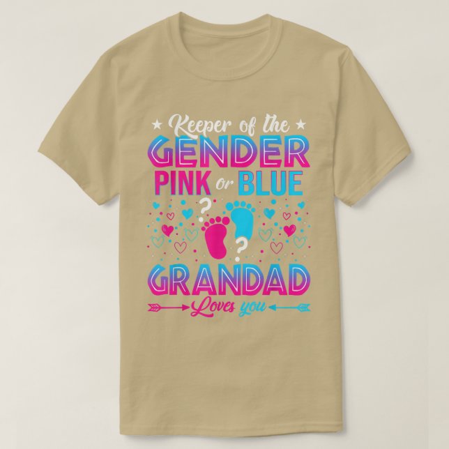 Funny Pink oder Blue Grandad Lieben Sie Geschlecht T-Shirt (Design vorne)