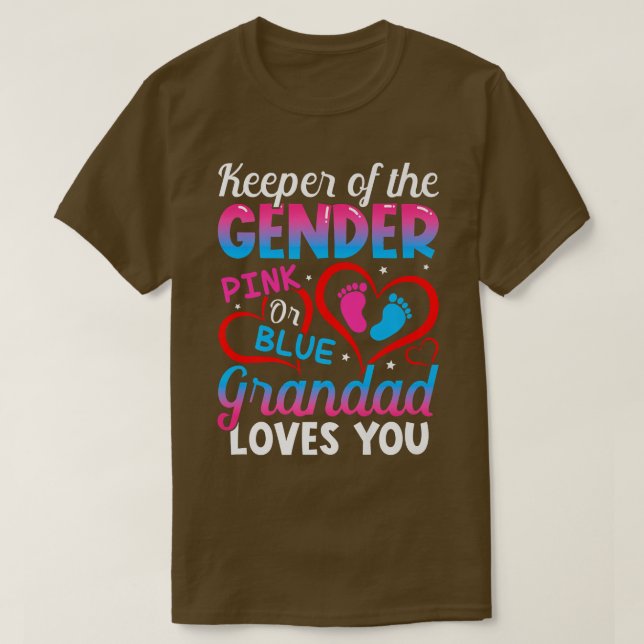 Funny Pink oder Blue Grandad Lieben Sie Geschlecht T-Shirt (Design vorne)