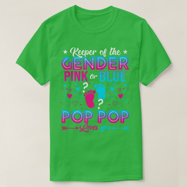 Funny Pink oder Blue Pop Pop Lieben Sie Geschlecht T-Shirt (Design vorne)