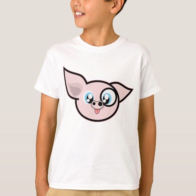 Funny Pink Pig Head T-Shirt (Vorderseite)