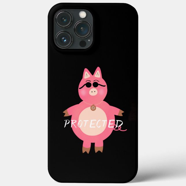 Funny Pink Piggy Case-Mate iPhone Hülle (Rückseite)
