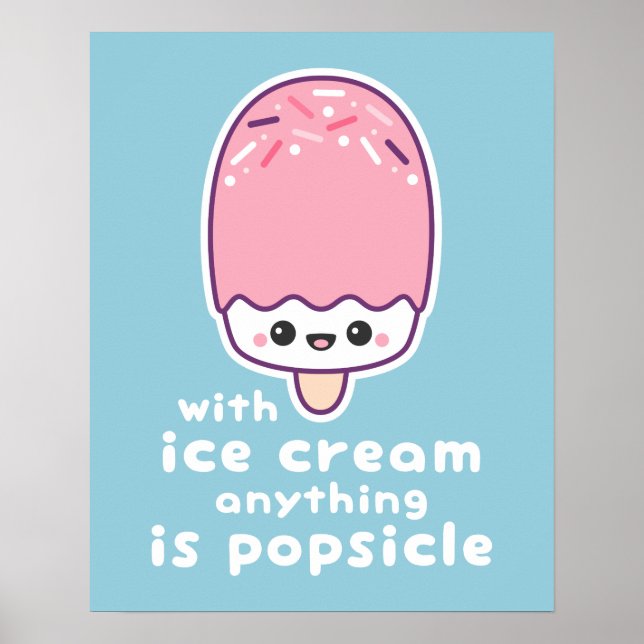 Funny Pink Popsicle Pub Poster (Vorne)