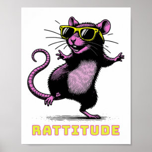 Funny Pink Rat Meme Rattitude Pink Rat Sungles Dan Poster