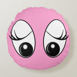 Funny Pink Round Kissen Überraschende Augen Ihre F