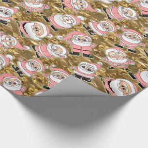 Funny Pink Santas zu Weihnachten Geschenkpapier
