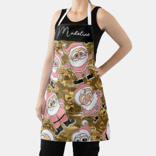 Funny Pink Santas zu Weihnachten Schürze