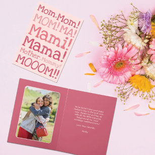 Funny Pink schreien an Mama Typografie Muttertag Karte