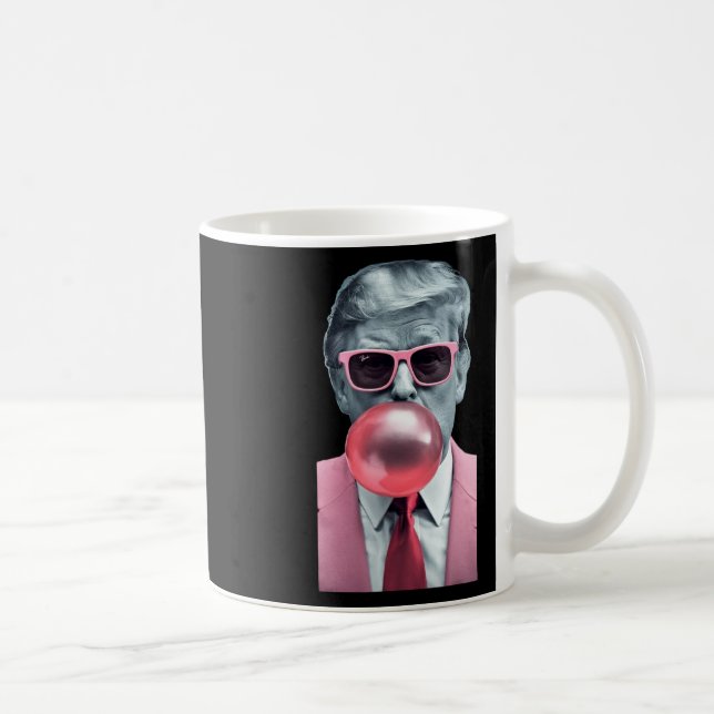 Funny Pink Trump Bubble Gum Yum T-Shirt Kaffeetasse (Rechts)