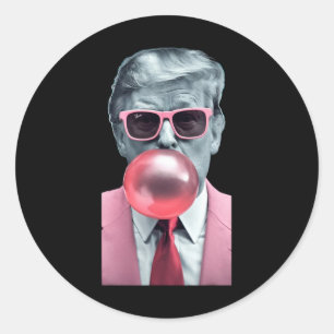 Funny Pink Trump Bubble Gum Yum T-Shirt Runder Aufkleber