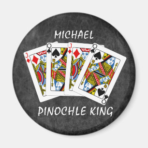 Funny Pinochle King auf schwarz Magnet
