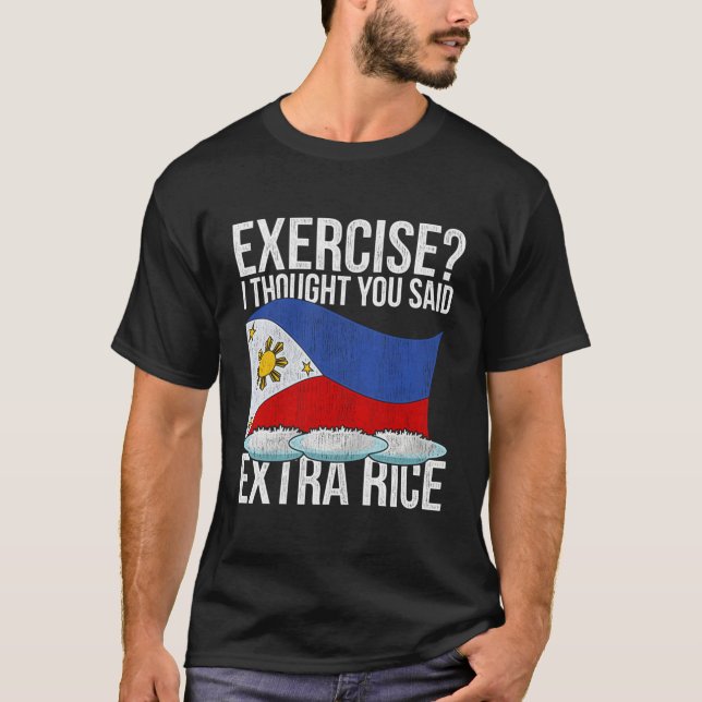 Funny Pinoy Extra Reis Philippinisches Kulturerbe T-Shirt (Vorderseite)