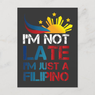 Funny Pinoy Jokes Punctuality Philippines Filipino Postkarte