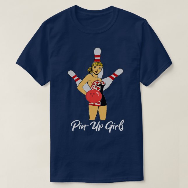 Funny PinUp Girls Team Bowling T-Shirt (Design vorne)