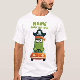 Funny Pirate Cactus Road Trip Team Personalisier T-Shirt