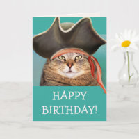 Funny Pirate Cat Birthday