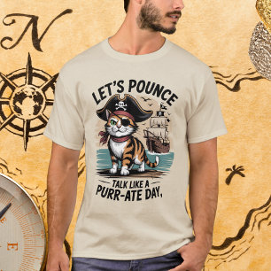Funny Pirate Cat Lassen Sie uns reden wie ein Purr T-Shirt