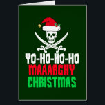 Funny Pirate Christmas Pun Yo Ho Ho Holiday Card<br><div class="desc">Yo ho ho ho maaarghy Weihnachten! Ein lustiges Piratenweihnachtsgeschenk mit einem Schädel und gekreuzten Schwertern für einen Feiertagsscallywag. Jeder Bukcaner mit einem Sinn für Spaß für unglaublich witzig Piratenpunzen wird dieses Geschenk Liebe. Frohe Weihnachten in Piratenumgangssprache,  wenn Sie wie ein Pirat,  Schädel und Kreuzknochen-Stil sprechen möchten.</div>