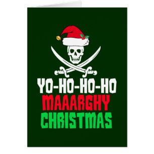 Funny Pirate Christmas Pun Yo Ho Ho Holiday Card