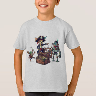 Funny Pirate Crew T - Shirt - Roboter, Affe