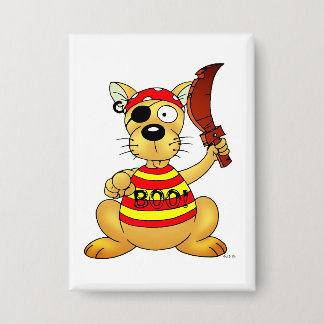 Funny Pirate Dog with Toy Sword Button