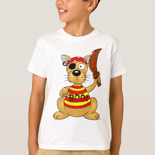 Funny Pirate Dog with Toy Sword T-Shirt (Vorderseite)