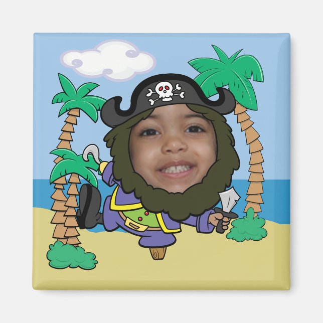 Funny Pirate Face Cut Out Template Magnet (Vorne)