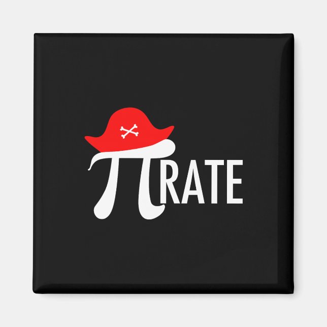 Funny Pirate Math Pun - Pi Day Symbol Spaß T-Shirt Magnet (Vorne)