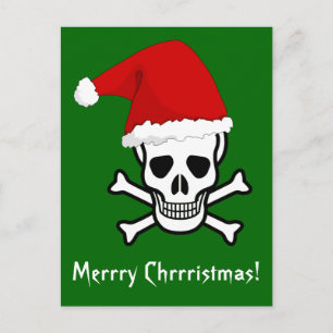 Funny Pirate Merry Christmas Gruß Arrgh Matey Postkarte