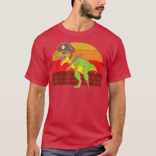 Funny Pirate T-rex Dinosaur Dino Retro Halloween 2 T-Shirt