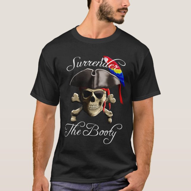 Funny Pirate Übergabe des Hinterns T-Shirt (Vorderseite)