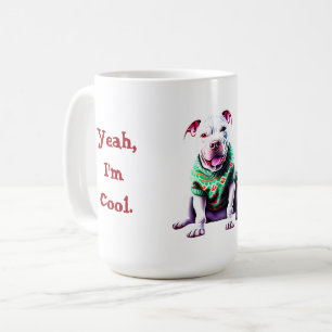 Funny Pit Bull in Weihnachts-Sweater Kaffeetasse