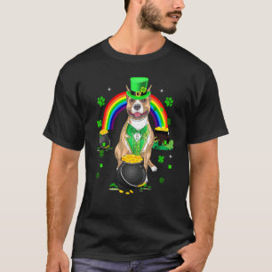 Funny Pit Bull Leprechaun Kleeblatt St Patrick's D T-Shirt