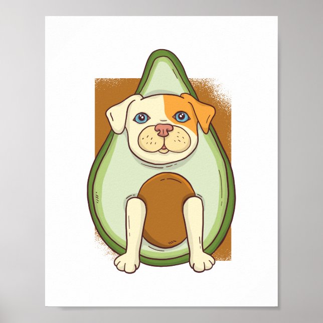 Funny PITBULL AVOCADO Cartoon Kinder Teens Erwachs Poster (Vorne)