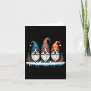 Funny Pitbull Gnomies Christmas Gnome Damen Mens Karte