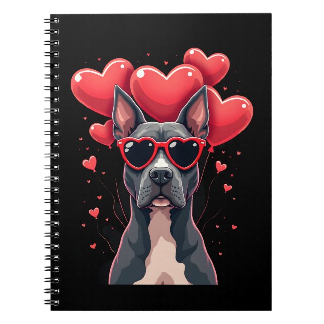 Funny Pitbull Heart Valentines Day Dog Dad Mom Gif Notizblock (Vorderseite)