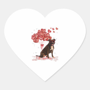 Funny Pitbull Heart Valentinstag Dog Vater Mama Gi Herz-Aufkleber