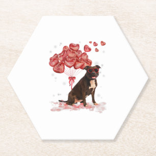 Funny Pitbull Heart Valentinstag Dog Vater Mama Gi Untersetzer