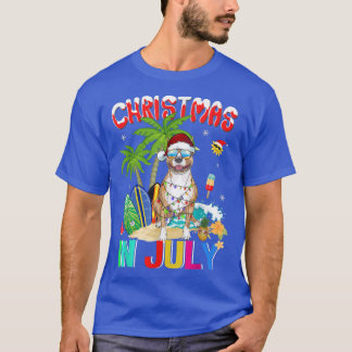 Funny Pitbull Hund in Weihnachtsmannmütze Sonnenbr T-Shirt