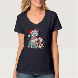 Funny Pitbull Hund Weihnachtsweihnachtsfest T-Shir T-Shirt