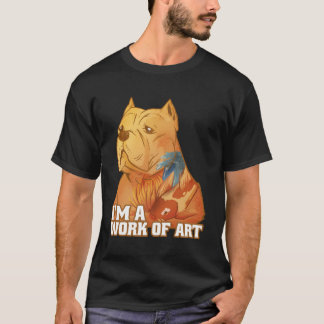 Funny Pitbull Lover Work of Art Pittie Vater Dog M T-Shirt