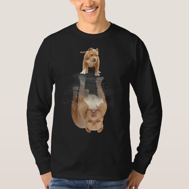 Funny Pitbull Reflection Hund Pitbull Welpe Niedli T-Shirt (Vorderseite)