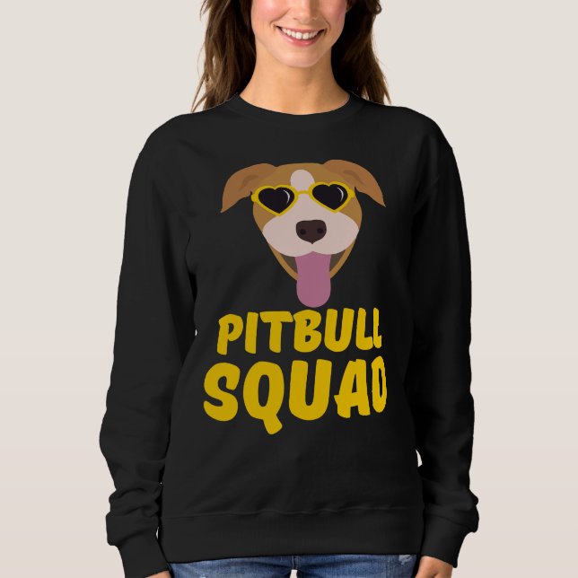 Funny Pitbull Squad Gelbe Niedliche Funny Liebe Pi Sweatshirt (Vorderseite)