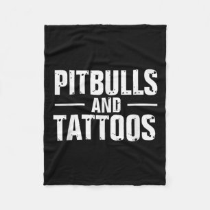 Funny Pitbuls und Tattoos Trendy Dog Lover Dog Ow Fleecedecke