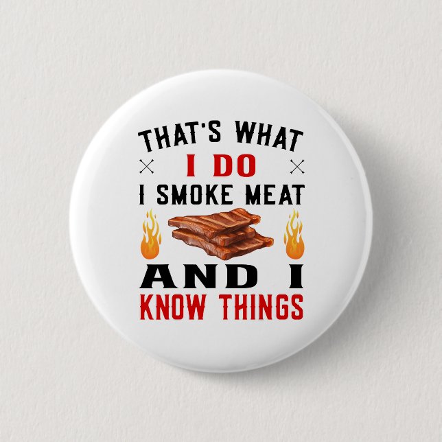 Funny Pitmaster Byrbecue Ribs - I Smoke Meat Grill Button (Vorderseite)