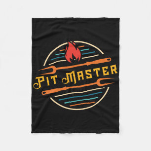 Funny Pitmaster Graphic Grillen Grill Fork Retro P Fleecedecke